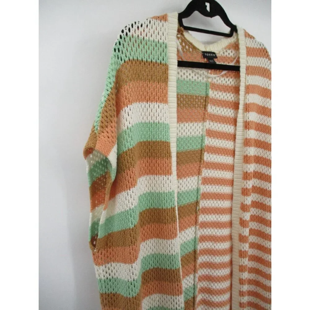Torrid Womens Sweater Cardigan Boho Beach Size 00 0 M L Casual Open Front